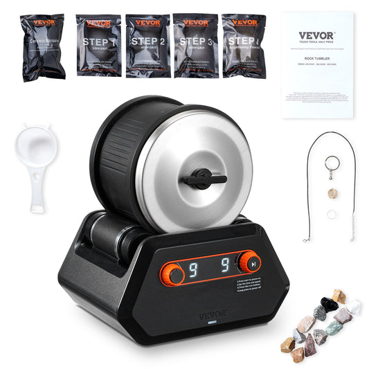 Rock Tumbler Kit 4 lbs Rock Polisher 9 hastigheter 9-dagars timer med gryn