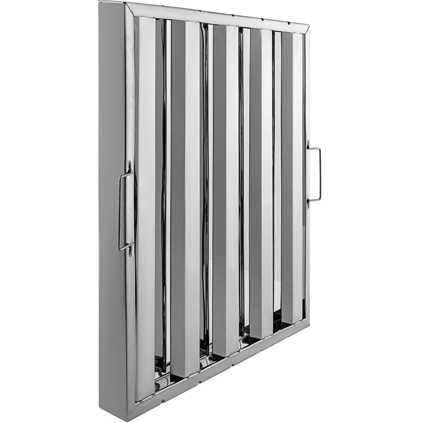 Pack of 6 Hood Filters 19.5W x 19.5H Inch, 430 Stainless Steel 4 Grooves Commercial Hood Filters, Range Hood Filter for Grease Rated Commercial Kitchen Exhaust Hoods