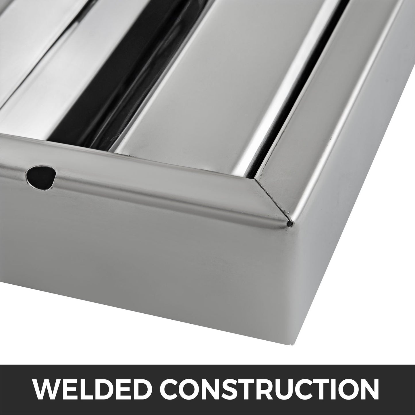 Pack of 6 Hood Filters 19.5W x 24.5H Inch, 430 Stainless Steel 4 Grooves Commercial Hood Filters, Range Hood Filter for Grease Rated Commercial Kitchen Exhaust Hoods