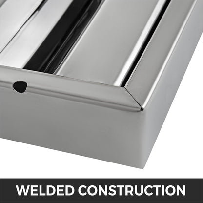 Pack of 6 Hood Filters 19.5W x 24.5H Inch, 430 Stainless Steel 4 Grooves Commercial Hood Filters, Range Hood Filter for Grease Rated Commercial Kitchen Exhaust Hoods