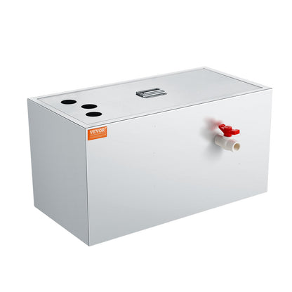 Kommerzieller Fettabscheider, 25 Pfund Fettabscheider, Top-Einlassabscheider, Fettabscheider aus Edelstahl unter der Spüle, 6,4 GPM Abwasser-Öl-Wasser-Abscheider, für die Küche im Restaurant-Esszimmer