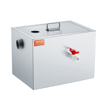 Kommersiell fettavskiljare, 8 LBS fettavskiljare, toppinloppsavskiljare, fettavskiljare under diskbänken i rostfritt stål, 2,8 GPM spillvatten Olje-vattenavskiljare, för restaurangmatsal hemkök