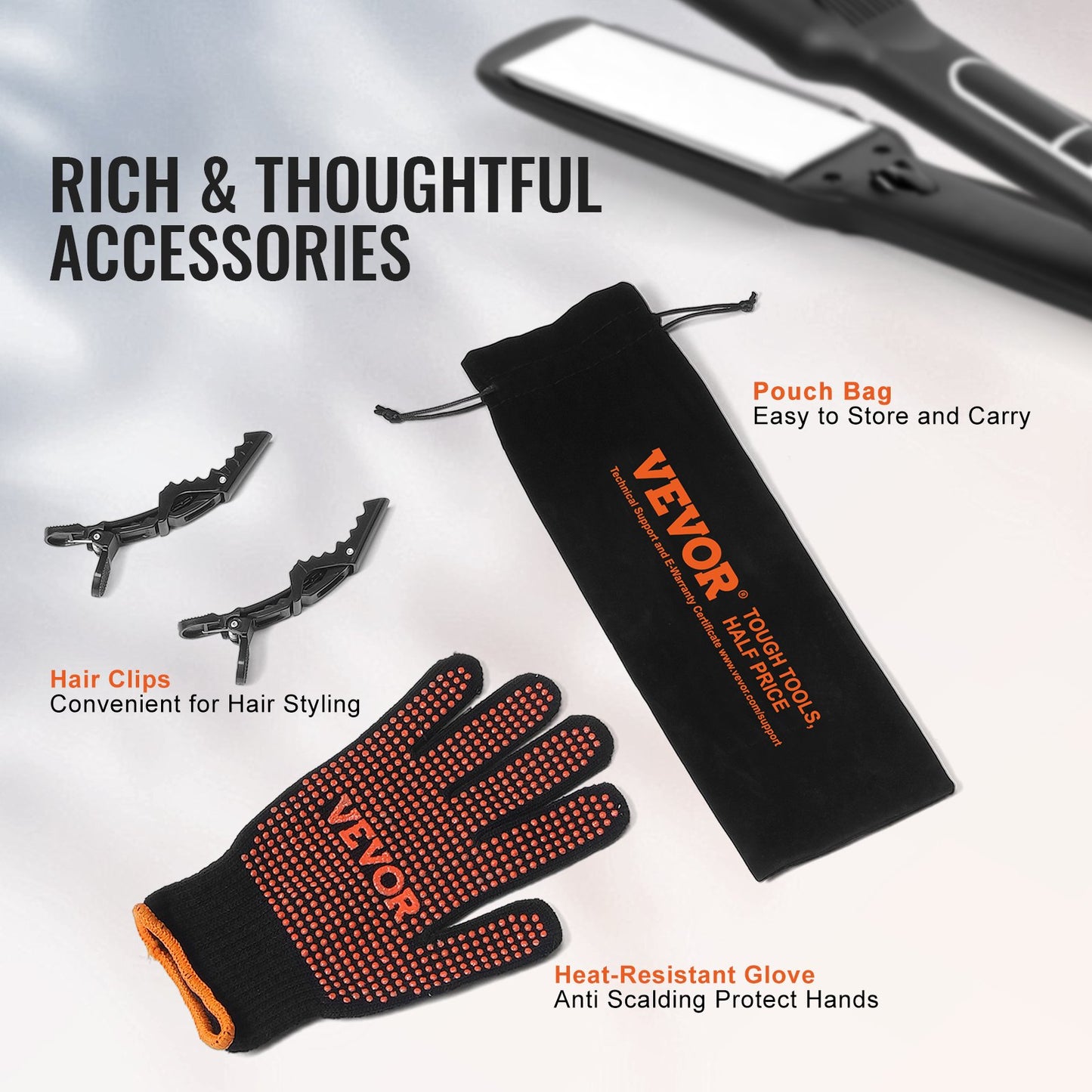 Plattång 1,5-tums titan plattjärn & negativ jon 25 tempnivå