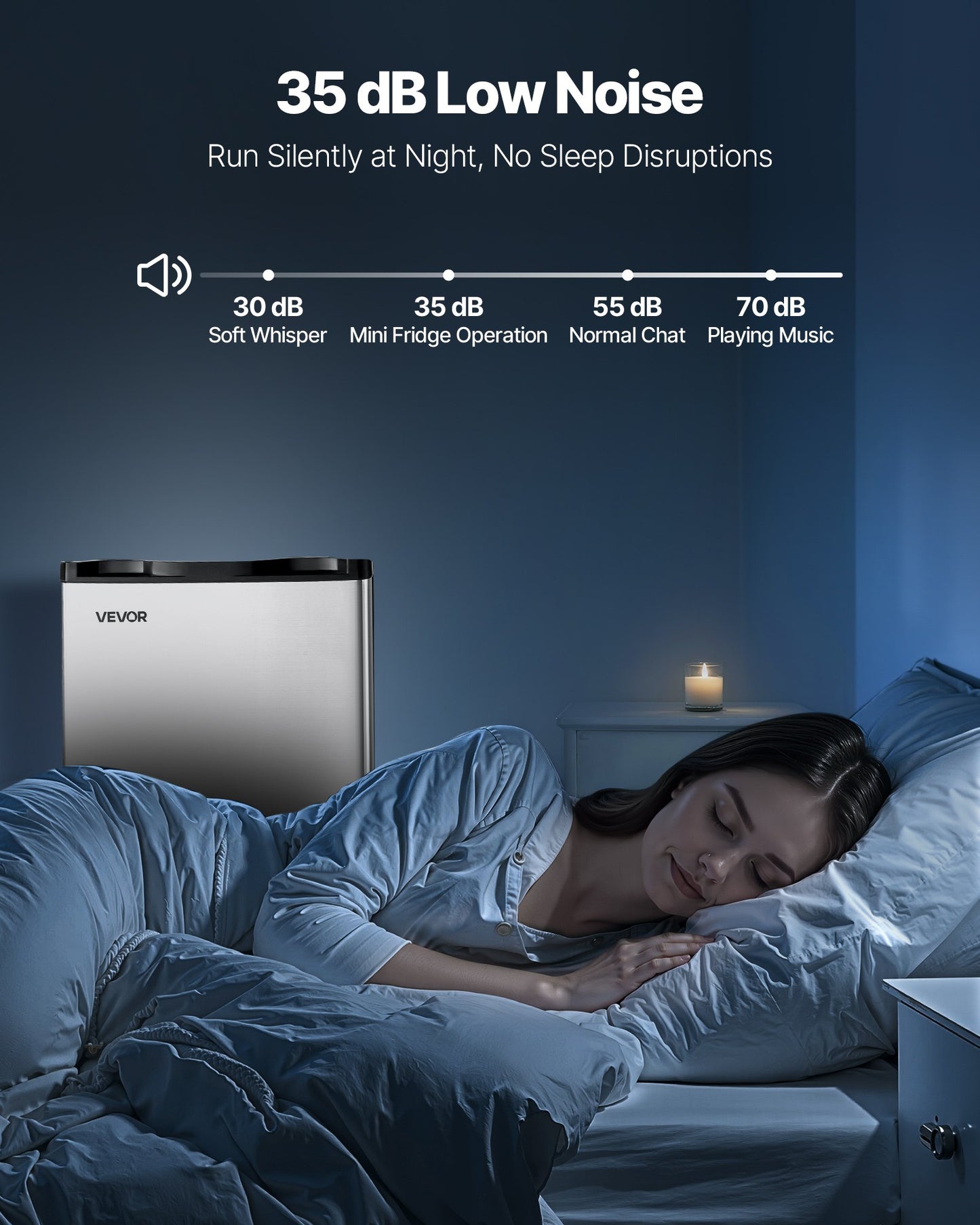 Mini Fridge, 3.2 Cu.Ft, Single Door Compact Refrigerator, Adjustable Temperature, Glass Shelf, Energy Efficient Small Refrigerator, Reversible Door, Low Noise, for Bedroom Dorm Office, Stainless