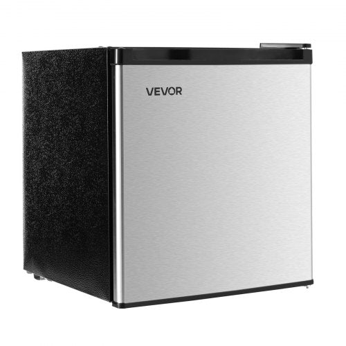 Mini Fridge, 1.6 Cu.Ft, Single Door Compact Refrigerator, Adjustable Temperature, Metal Shelf, Energy Efficient Small Refrigerator, Reversible Door, Low Noise, for Bedroom, Office, Stainless