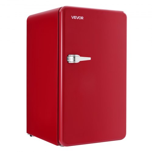 Mini Fridge, 3.2 Cu.Ft, Single Door Compact Refrigerator with Adjustable Temperature, Glass Shelf, Energy Efficient Dorm Fridge, Low Noise Small Refrigerator, for Bedroom, Office, Dorm, Red