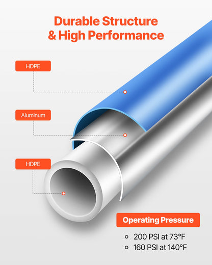 Luftkompressor-Leitungssatz 3/4'' x 100FT HDPE/Aluminium-Luftleitungssystem Blau