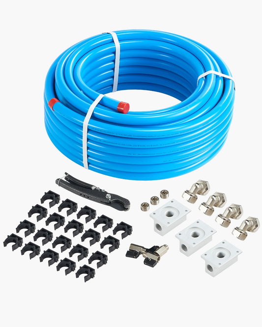 Air Compressor Line Kit 3/4'' x 100FT HDPE/Aluminium Luftrörssystem Blå