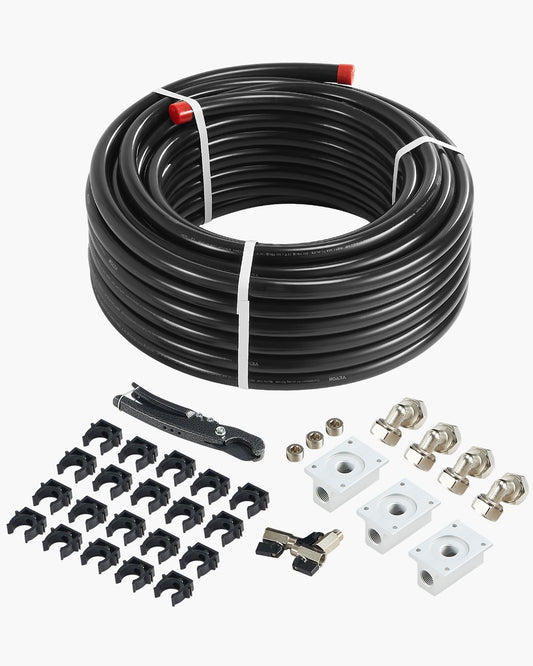 Air Compressor Line Kit 3/4'' x 100FT PU Air Compressor Line System Svart