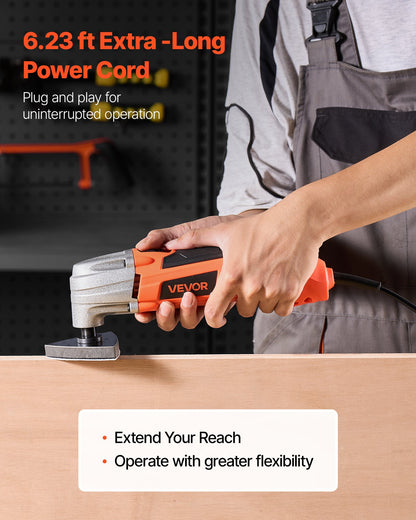 Oscillating Tool Multitool, 2.2Amps 22,000 OPM Electric Oscillating Multi Tool Kit Corded with 2.8° Oscillating Angle, 7PCS Saw Accessories for Cutting, Scraping, Sanding, Floor Stripping