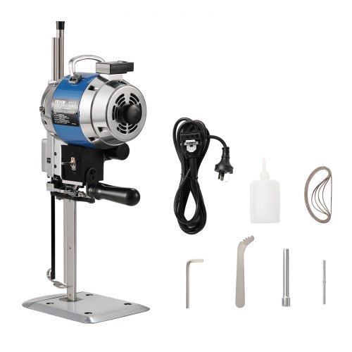 Fabric Cutter, 750W High-Speed Straight Knife Cloth Cutting Machine, 9.8" Alloy Steel Blade, Industrial Fabric Cutting Machine with Automatic Knife Sharpen, for Multilayer Fabric Leather Cloth