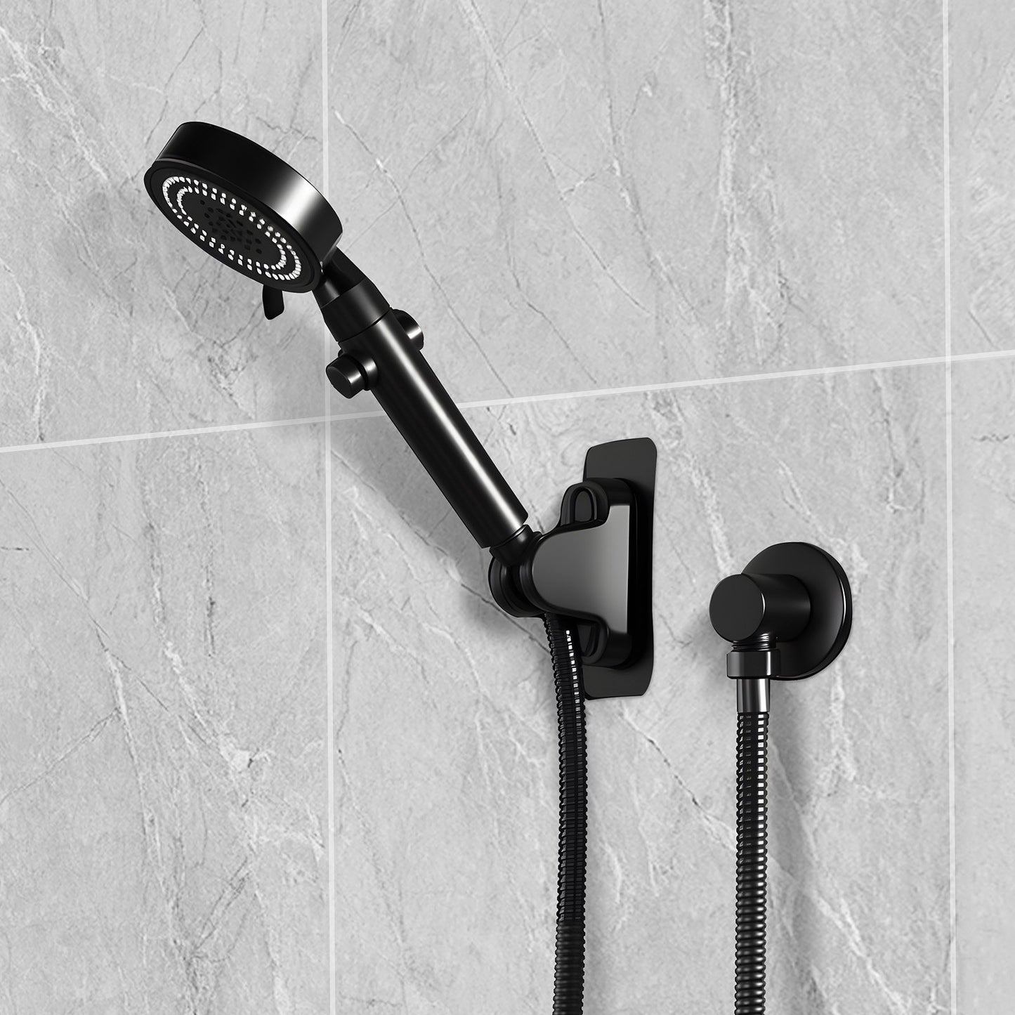 Wall Mounted Supply Elbow, Wall Supply Elbow with O-Ring Flange, Tapered 1/2" NPT Female Inlet, Solid Brass Wall Union, Round Walls Union Water Supplying, Matte Black Finish, 1/2" IPS