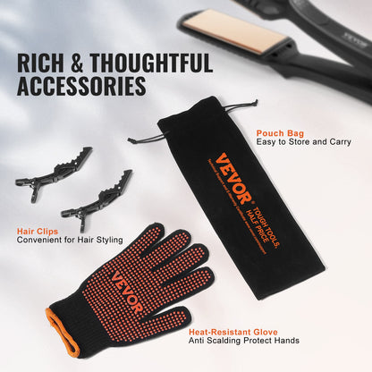 Plattång 1,5" Titanium Plattjärn Dual Infrared Tech 19 Temp Level