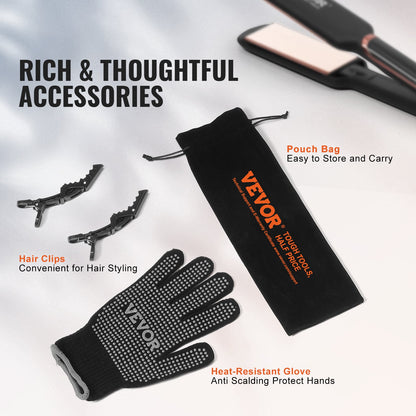 2-tums plattång för hår med infraröd teknik och negativ jon