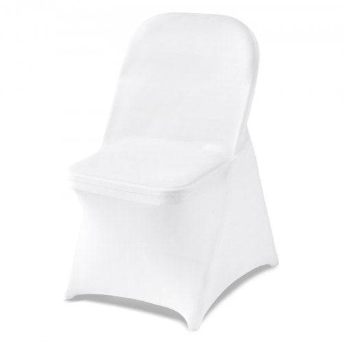 150 Pcs White Chair Covers, Polyester Spandex Chair Cover, Stretch Slipcovers for Wedding Party Dining Banquet Flat-Front Chair Covers, Fits Chair Measures up to 17.72 x 18.11 x 30.31 inch