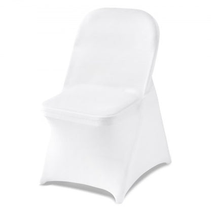150 Pcs White Chair Covers, Polyester Spandex Chair Cover, Stretch Slipcovers for Wedding Party Dining Banquet Flat-Front Chair Covers, Fits Chair Measures up to 17.72 x 18.11 x 30.31 inch