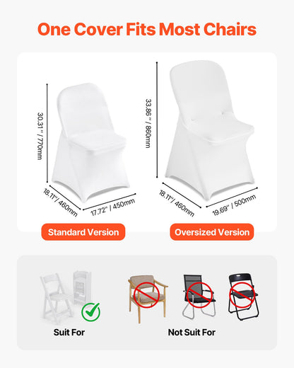 30 Pcs White Chair Covers, Polyester Spandex Chair Cover, Stretch Slipcovers for Wedding Party Dining Banquet Flat-Front Chair Covers, Fits Chair Measures up to 18.11 x 19.69 x 33.86 inch