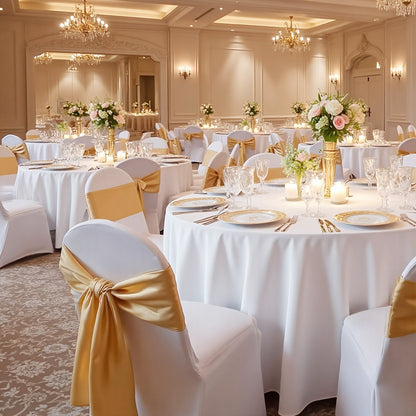 30 Pcs White Chair Covers, Polyester Spandex Chair Cover, Stretch Slipcovers for Wedding Party Dining Banquet Flat-Front Chair Covers, Fits Chair Measures up to 18.11 x 19.69 x 33.86 inch