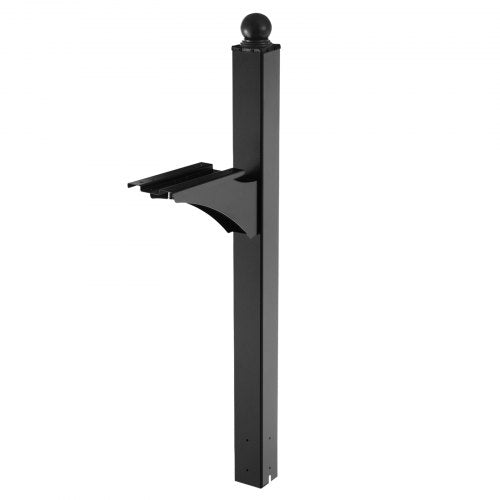 Mailbox Post, 56 x 4 x 4 Inches, Aluminum In-Ground Mounting Mail Box Stand with Universal Plate Bracket, Heavy Duty Metal Post Sleeve Kit for Outside Curbside Residential, Powder Coated Black