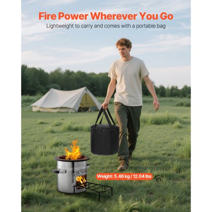Camping Rocket Stove Wood-Fired Portable Rocket Stove with Carrying Bag | EU