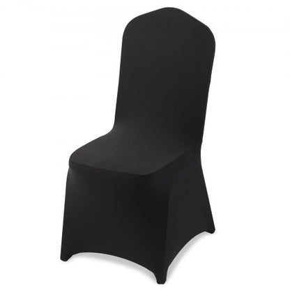 100 Pcs Black Chair Covers, Polyester Spandex Chair Cover, Stretch Slipcovers for Wedding Party Dining Banquet Flat-Front Chair Covers, Fits Chair Measures up to 20.08 x 17.72 x 37.4 inch