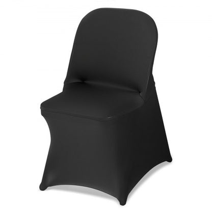 150 Pcs Black Chair Covers, Polyester Spandex Chair Cover, Stretch Slipcovers for Wedding Party Dining Banquet Flat-Front Chair Covers, Fits Chair Measures up to 17.72 x 18.11 x 30.31 inch