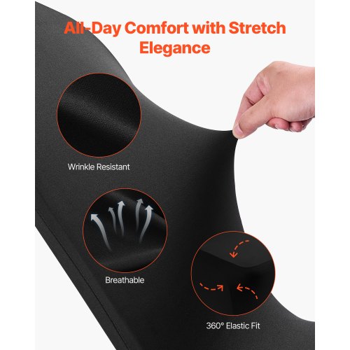 150 st svarta stolsöverdrag, polyester spandex stolsöverdrag, stretchöverdrag för bröllopsfest middag bankett platt front stolsöverdrag, passar stolsmått upp till 20,08 x 17,72 x 37,4 tum |  EU