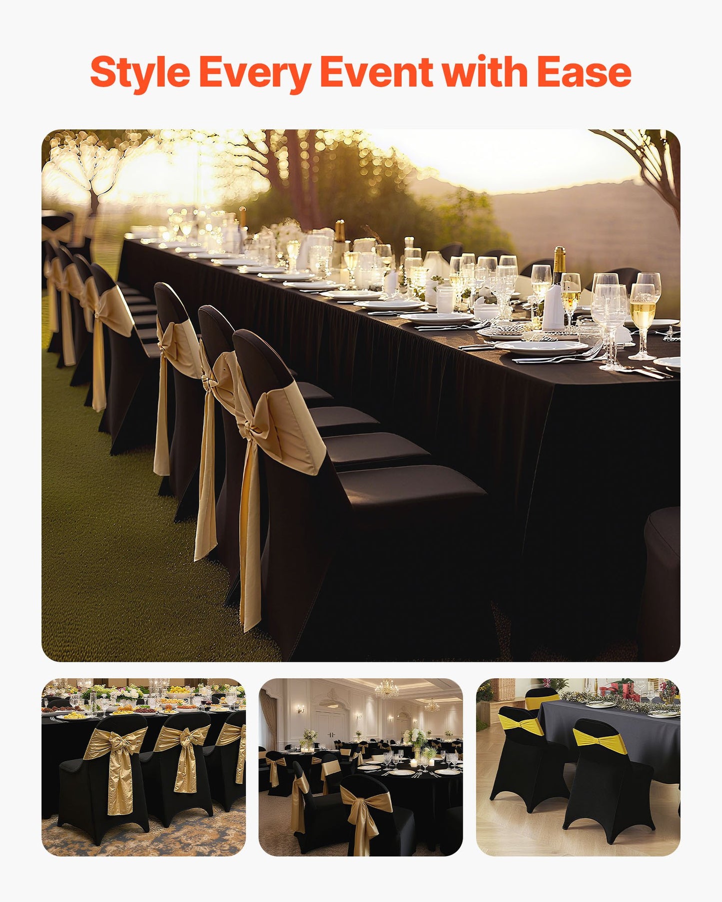 30 Pcs Black Chair Covers, Polyester Spandex Chair Cover, Stretch Slipcovers for Wedding Party Dining Banquet Flat-Front Chair Covers, Fits Chair Measures up to 18.11 x 19.69 x 33.86 inch