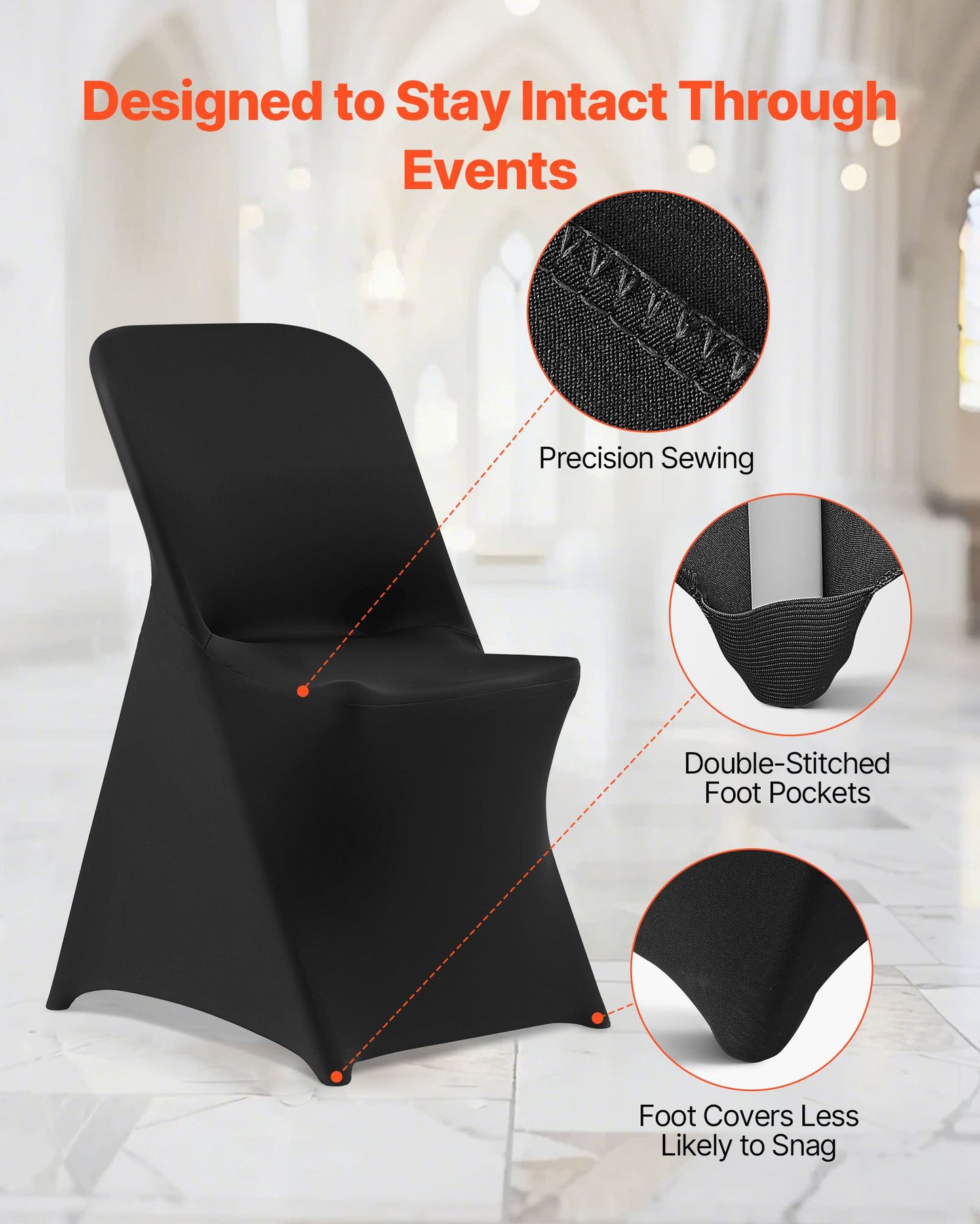 30 Pcs Black Chair Covers, Polyester Spandex Chair Cover, Stretch Slipcovers for Wedding Party Dining Banquet Flat-Front Chair Covers, Fits Chair Measures up to 18.11 x 19.69 x 33.86 inch
