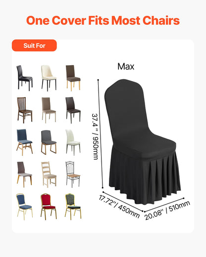 30 Pcs Black Chair Covers, Polyester Spandex Chair Cover, Stretch Slipcovers for Wedding Party Dining Banquet Flat-Front Chair Covers, Fits Chair Measures up to 20.08 x 17.72 x 37.4 inch