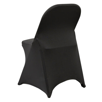 Stretch Spandex Folding Chair Covers, Universal Fitted Chair Cover, Removable Washable Protective Slipcovers, for Wedding, Holiday, Banquet, Party, Celebration, Dining (50PCS Black)