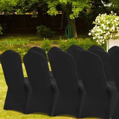 Stretch Spandex Folding Chair Covers, Universal Fitted Chair Cover, Removable Washable Protective Slipcovers, for Wedding, Holiday, Banquet, Party, Celebration, Dining (50PCS Black)