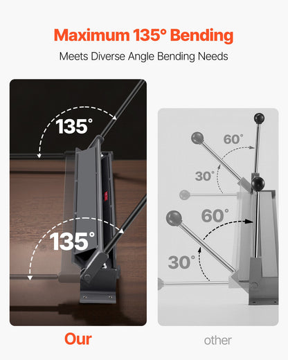 Box and Pan Brake, 30 in Sheet Metal Bending Brake, 18-Gauge Capacity, 0-135 Degree Adjustable, Metal Bender Machine, No Wobbling, Heavy-Duty Aluminum Folder for Precise Batch Bending