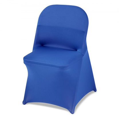 50 Pcs Blue Chair Covers, Polyester Spandex Chair Cover, Stretch Slipcovers for Wedding Party Dining Banquet Flat-Front Chair Covers, Fits Chair Measures up to 17.72 x 18.11 x 30.31 inch