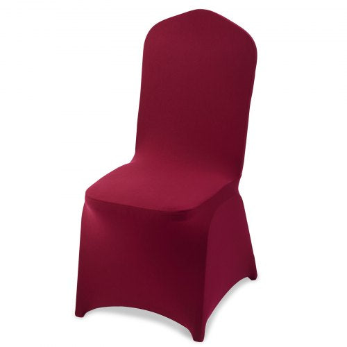 50 Pcs Burgundy Chair Covers, Polyester Spandex Chair Cover, Stretch Slipcovers for Wedding Party Dining Banquet Flat-Front Chair Covers, Fits Chair Measures up to 20.08 x 17.72 x 37.4 inch