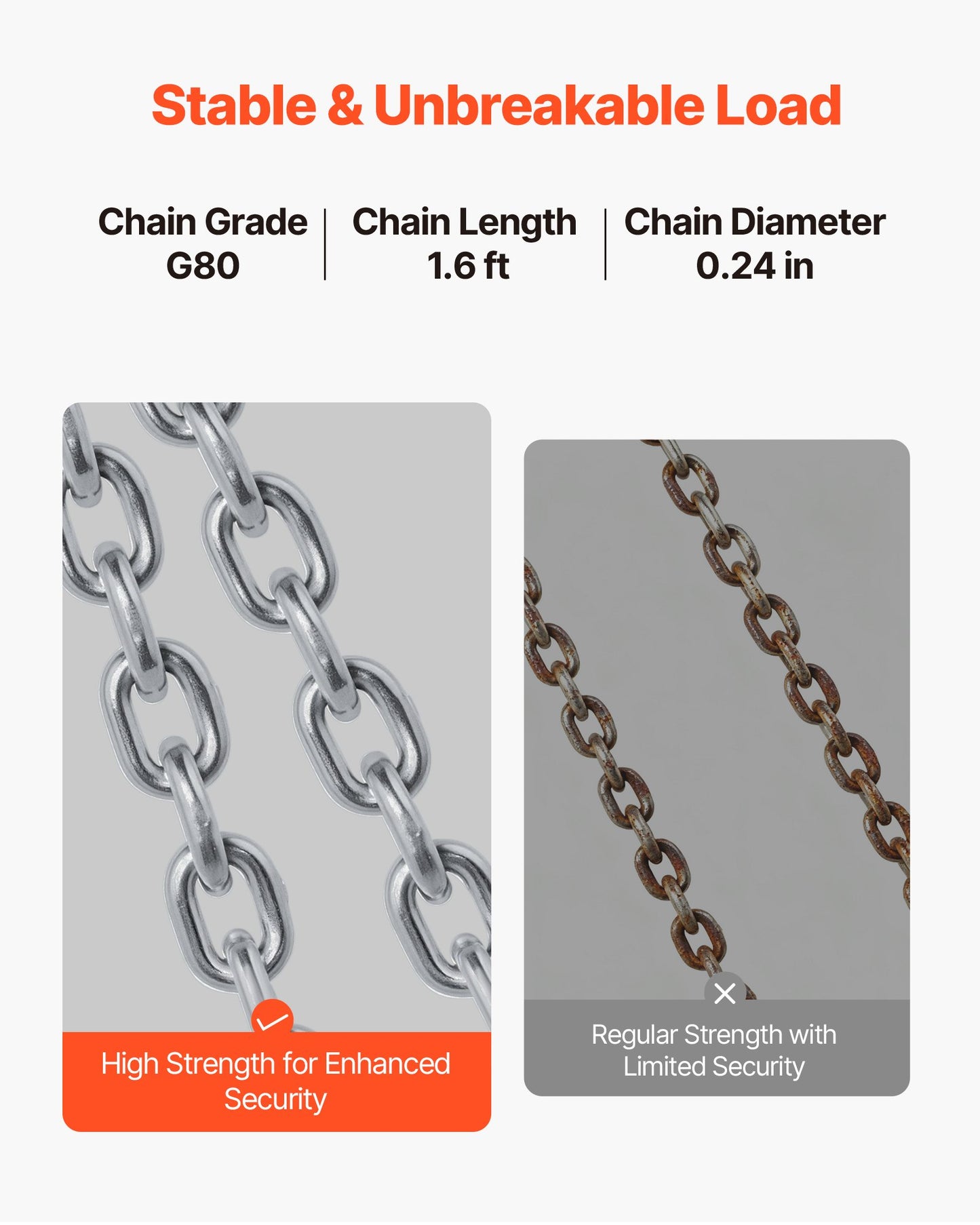 Chain Drum Lifter, G80 Drum Lifting Chain Sling with Thickened Security Hook, 2000LBS Capacity, 1.6ft Long Sturdy Drums Handling Equipment, Carbon Steel Barrel Lifter for Plastic & Metal Drums