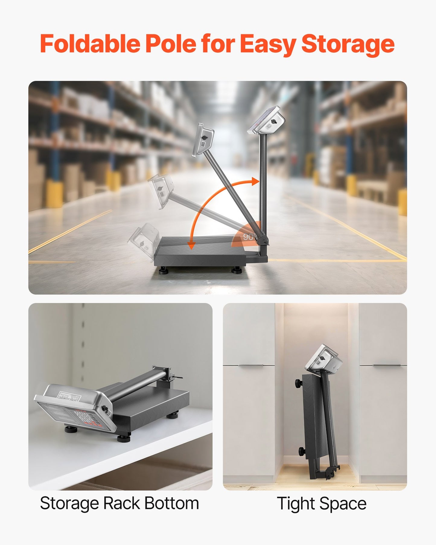 Computing Digital Platform Scale, 220 lbs Load, 0.04 lbs Accuracy, Electronic Floor Scale with LB/KG, Tare, Price Calculator, AC/DC Power Supply, Fit for Luggage, Shipping, Packages, Postage