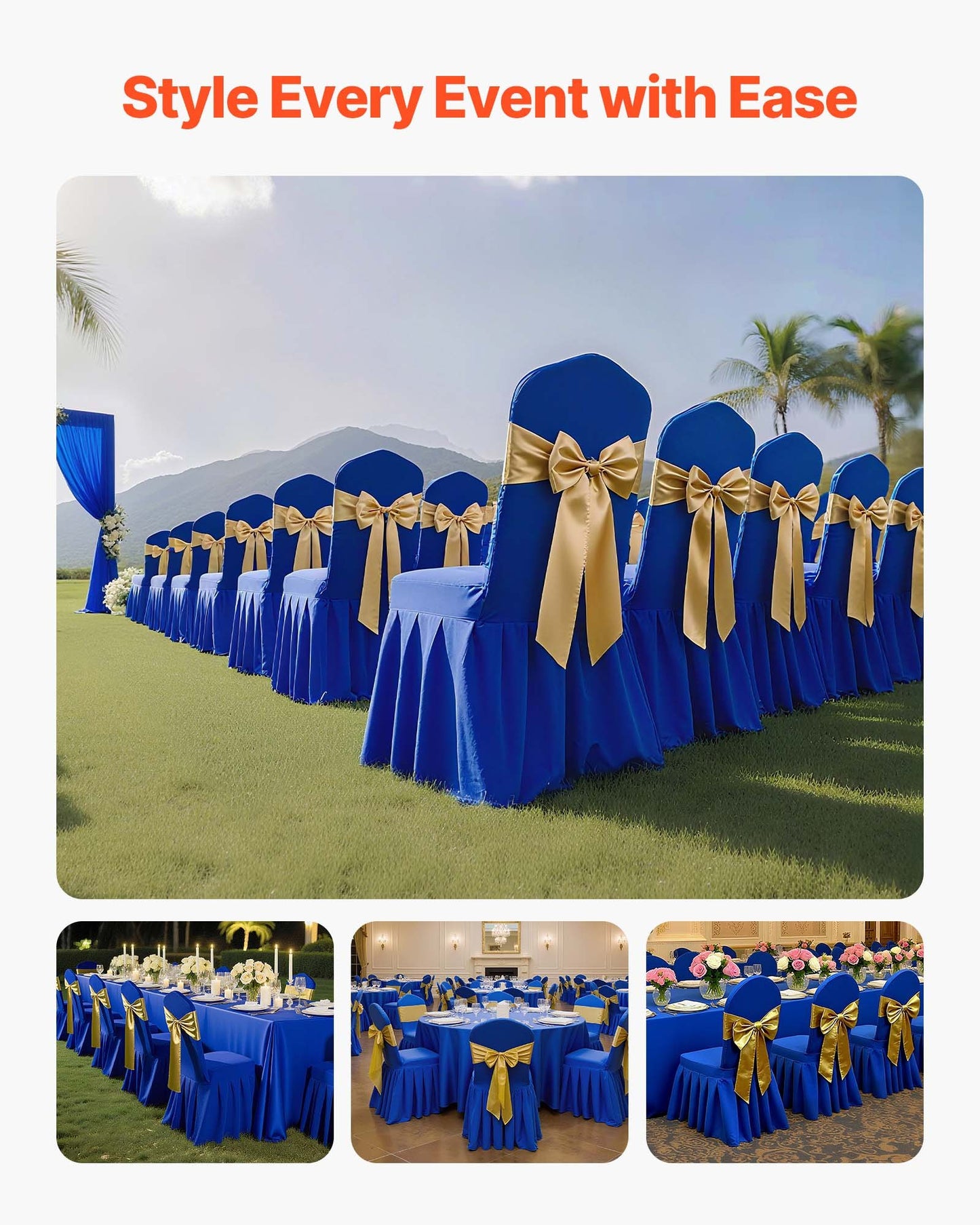 30 Pcs Blue Chair Covers, Polyester Spandex Chair Cover, Stretch Slipcovers for Wedding Party Dining Banquet Flat-Front Chair Covers, Fits Chair Measures up to 20.08 x 17.72 x 37.4 inch