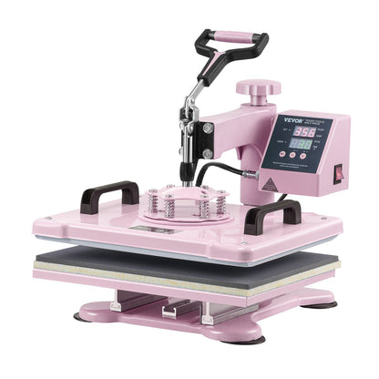 Heat Press Machine 12x15 i 5 i 1 med 30oz Tumbler Press T-shirts Rosa
