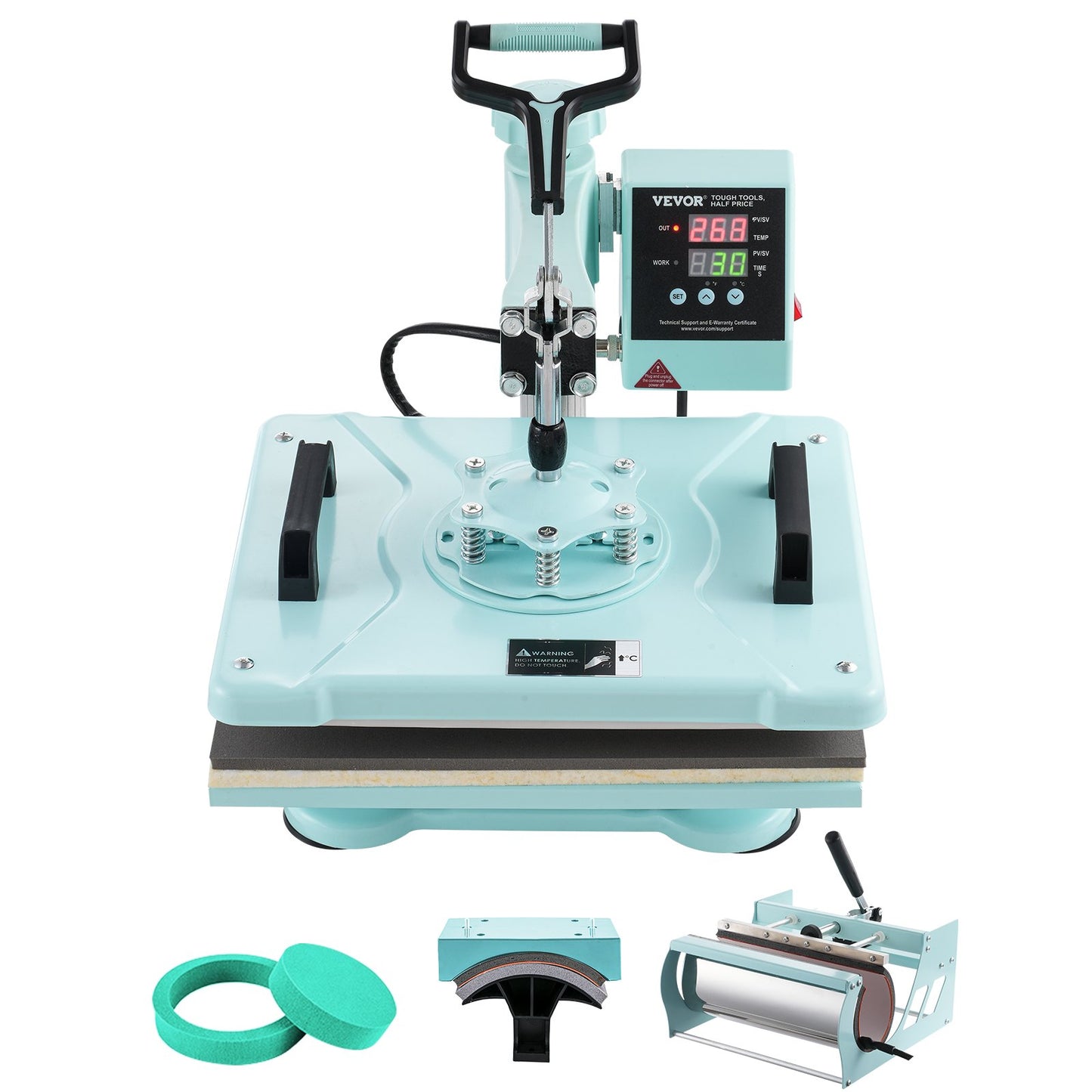 Wärmepresse 12x15 Zoll 5 in 1 mit 30oz Tumbler Presse T-Shirts Grün