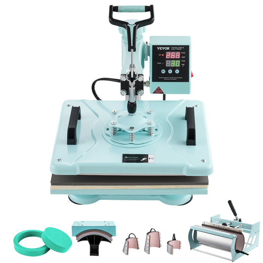 Heat Press Machine 12x15 i 8 i 1 med 30oz Tumbler Press T-shirts Grön