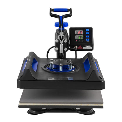 8 in 1 Heat Press Machine 15x15 in 30oz Tumbler Press T-shirts Black+Blue