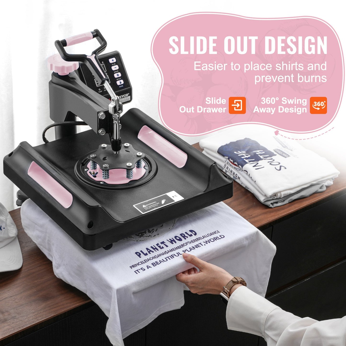 8-in-1-Hitzepresse, 15 x 15 Zoll, 30 oz, Tumbler-Presse, T-Shirts, Schwarz