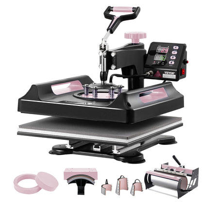 8-in-1-Hitzepresse, 15 x 15 Zoll, 30 oz, Tumbler-Presse, T-Shirts, Schwarz
