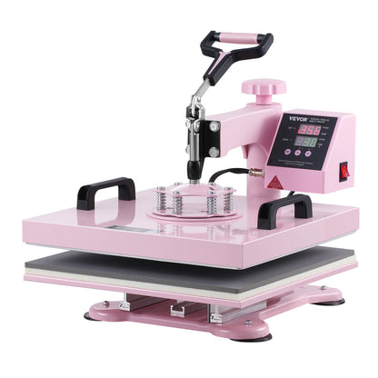 Heat Press Machine 15x15 in 8 in 1 with 30oz Tumbler Press T-shirts Pink