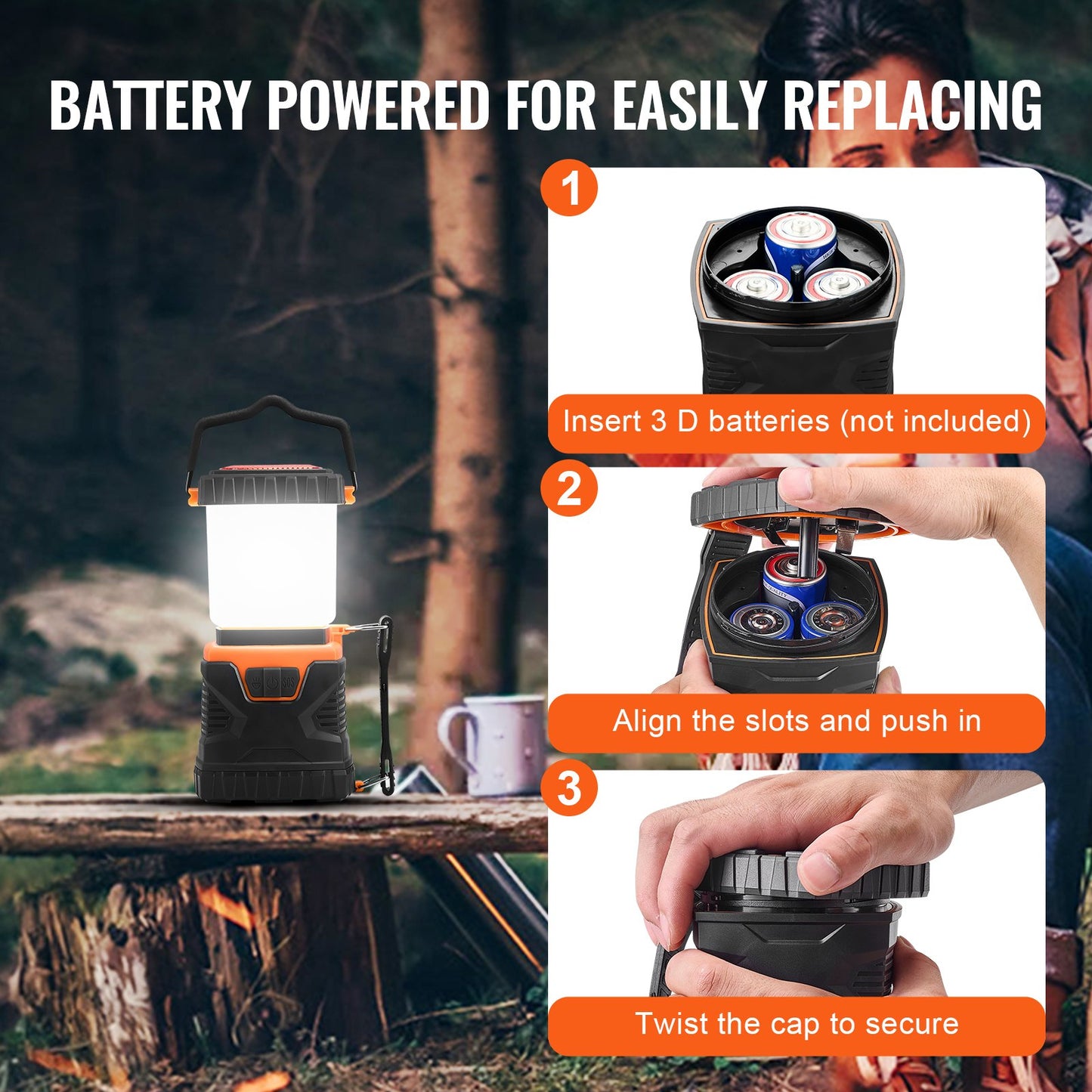 LED-Campinglaterne, batteriebetrieben, All-in-One für ein herausragendes Erlebnis