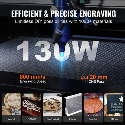 130W CO2 Laser Graveur Gravur Carving Druckmaschine 900x1400mm Arbeitsbett