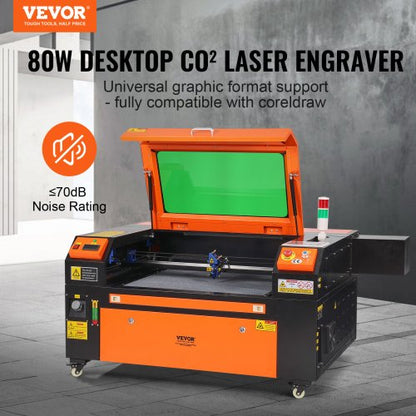 80W CO2-lasergravör, gravyr, snidning, tryckmaskin, 500x700 mm arbetsbädd |  EU