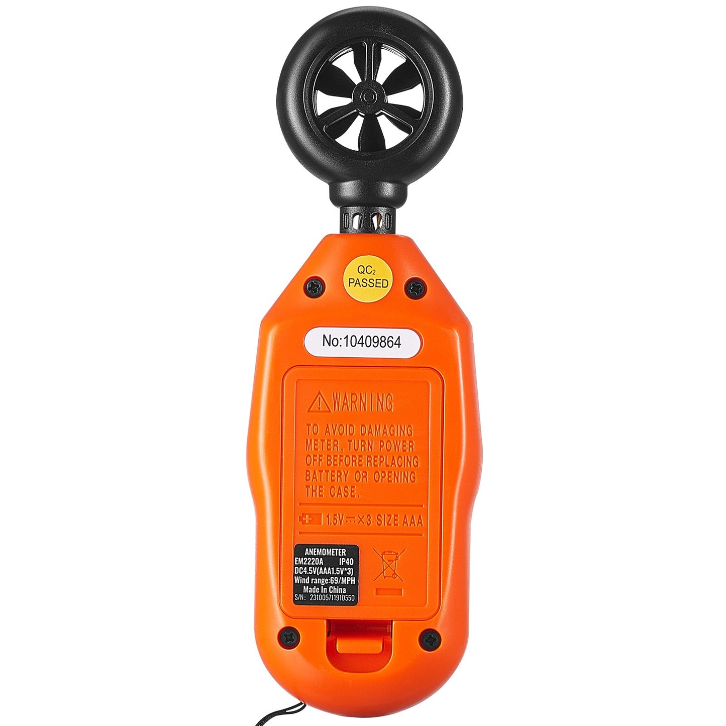 Handhållen anemometer, 14℉-113℉, Digital vindhastighetsmätare med LED-bakgrundsbelysningsskärm, Mäter vindhastighet Vindtemperatur Luftflöde Vindavkylning, för segling Surfing Drone Flygande HVAC