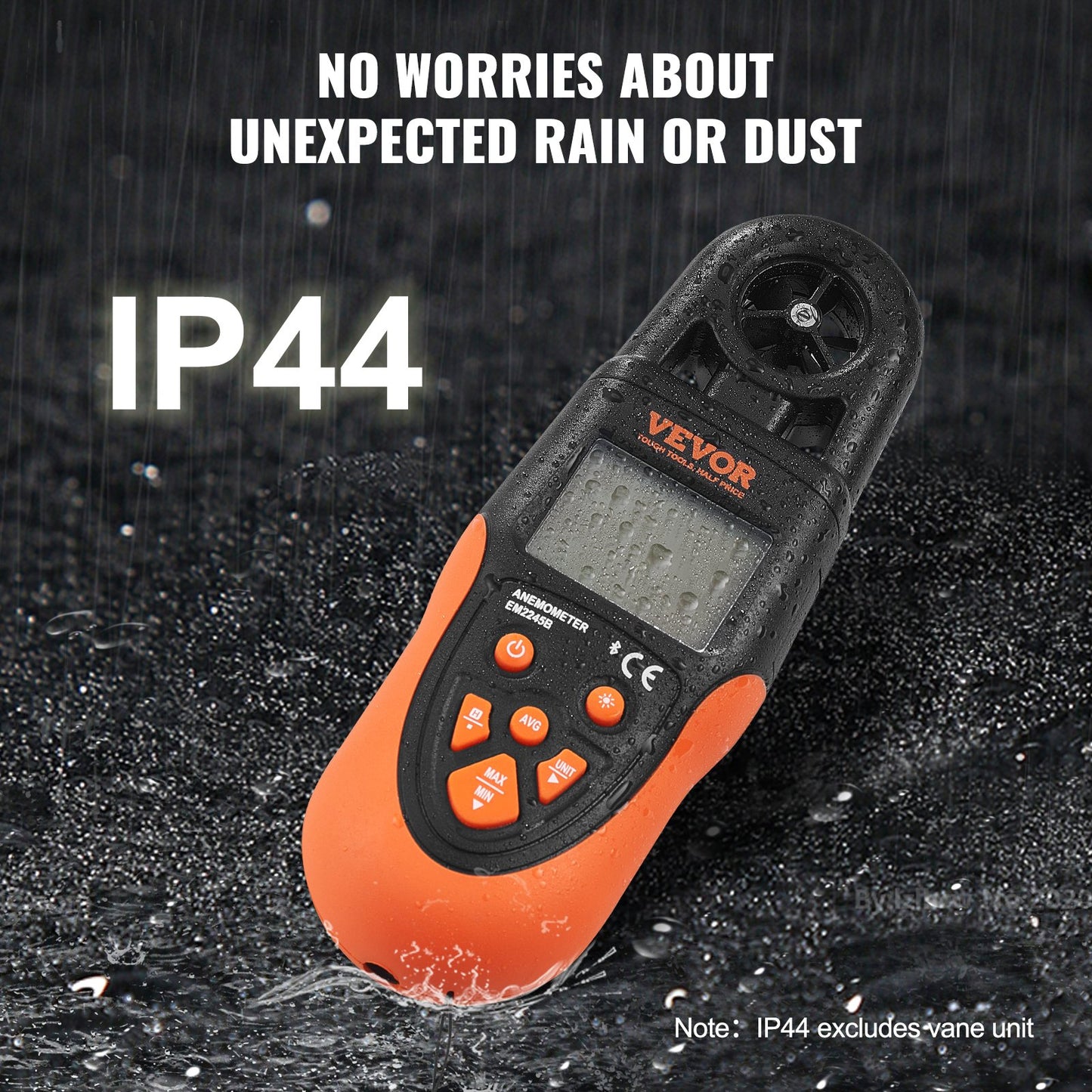 Bluetooth-Handanemometer, 14℉-140℉, digitales Windgeschwindigkeitsmessgerät mit LED-Hintergrundbeleuchtung, misst Windgeschwindigkeit, Windtemperatur, Luftstrom, Windkühlung, zum Surfen, Drohnenfliegen, HVAC